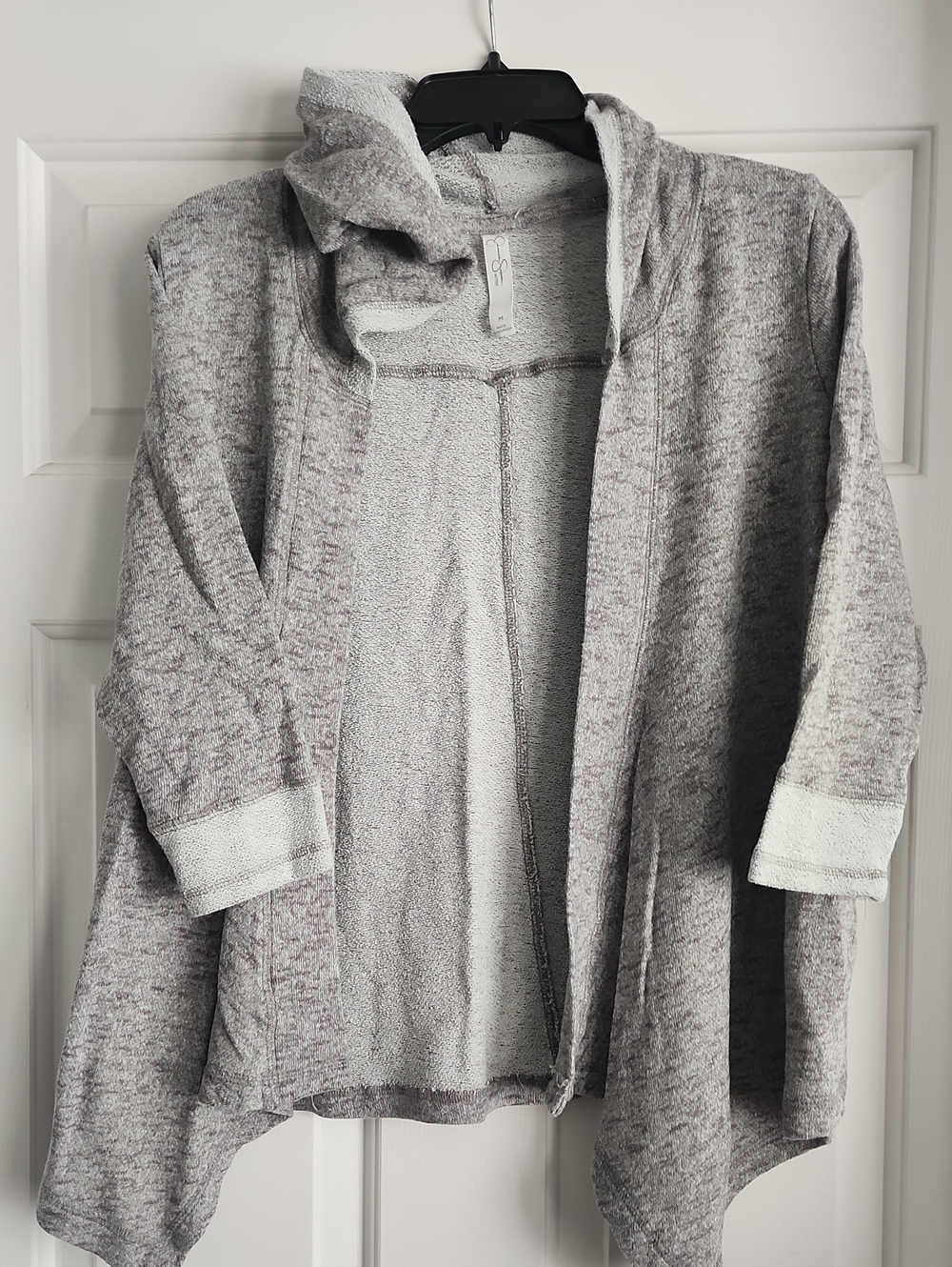 Cozy Open-Front Gray Hooded Women's Activewear